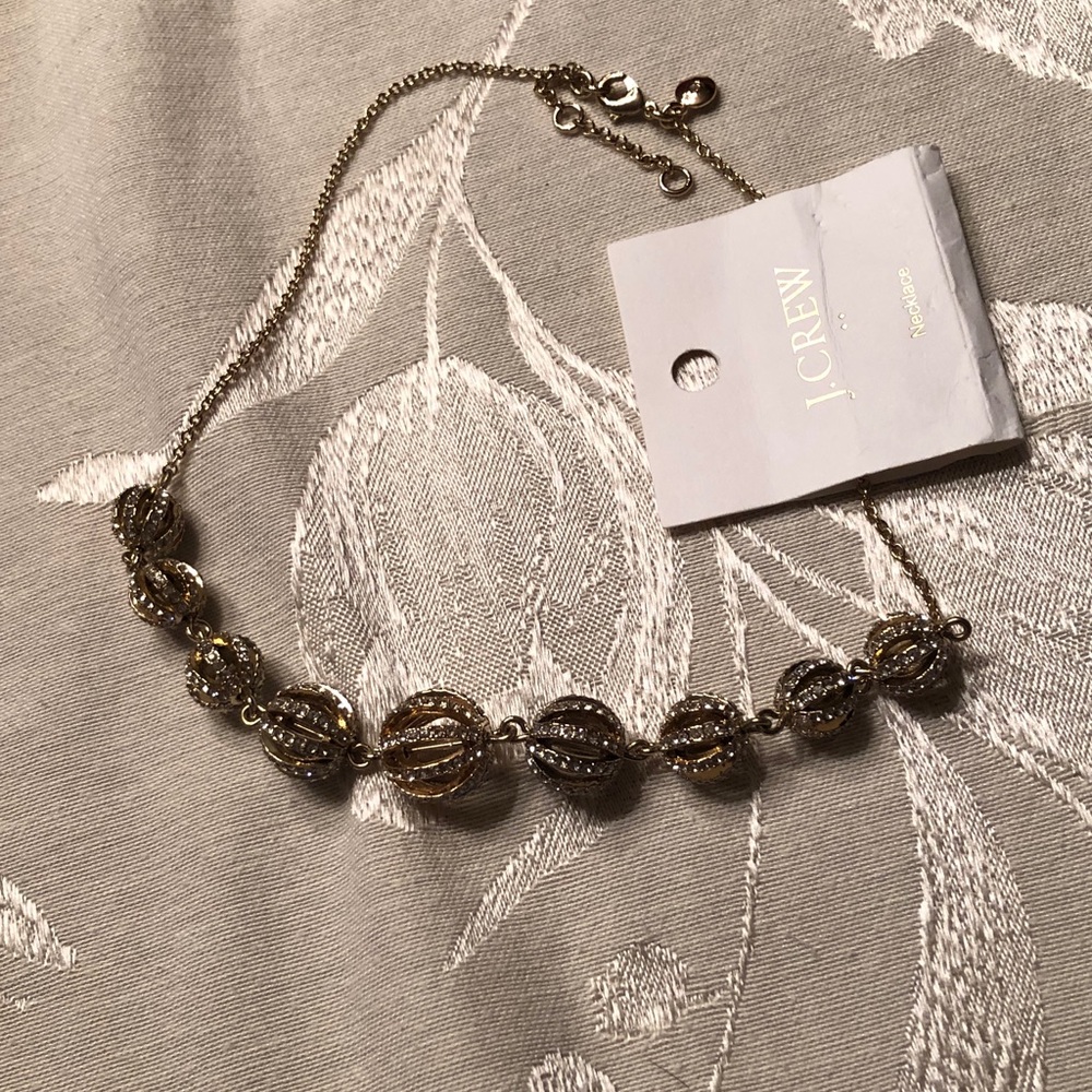 J. Crew Silver Beaded Necklace